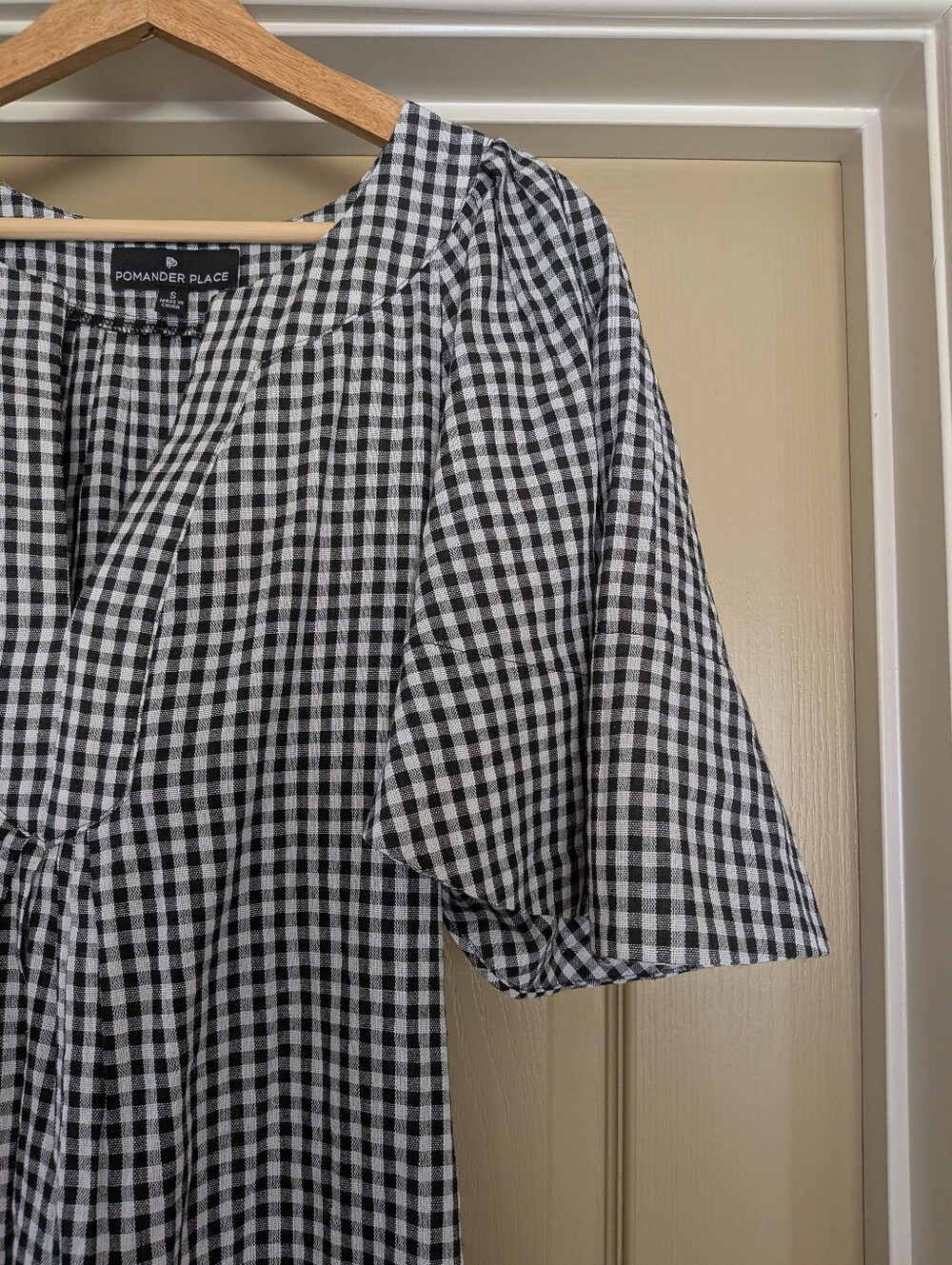 Tuckernuck Pomander Place Black Gingham Finley Flutter Sleeve Dress Small - Picture 3 of 10
